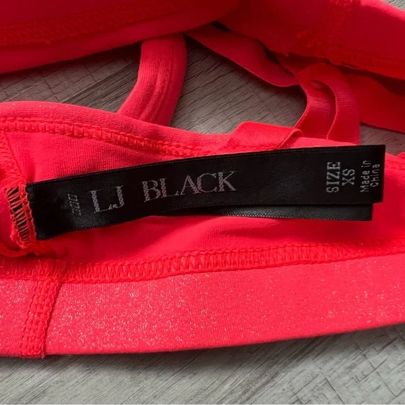 LORNA JANE LJ BLACK Premium Coral Pink Shimmer Sports Bra XS - Picture 6 of 9